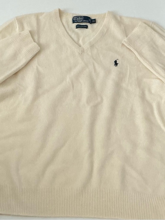 Ralph Lauren Other - Ralph Lauren V-Neck Sweater in Cream with Navy Pony